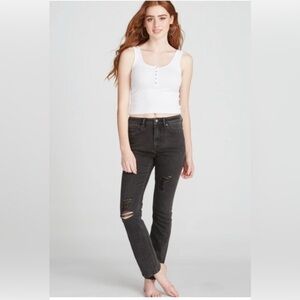 VIGOSS ACE HIGH RISE STRAIGHT LEG - BLACK WASH